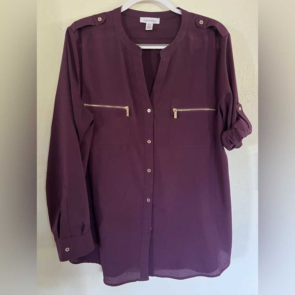 Calvin Klein Collection Purple Blouse - Picture 2 of 3